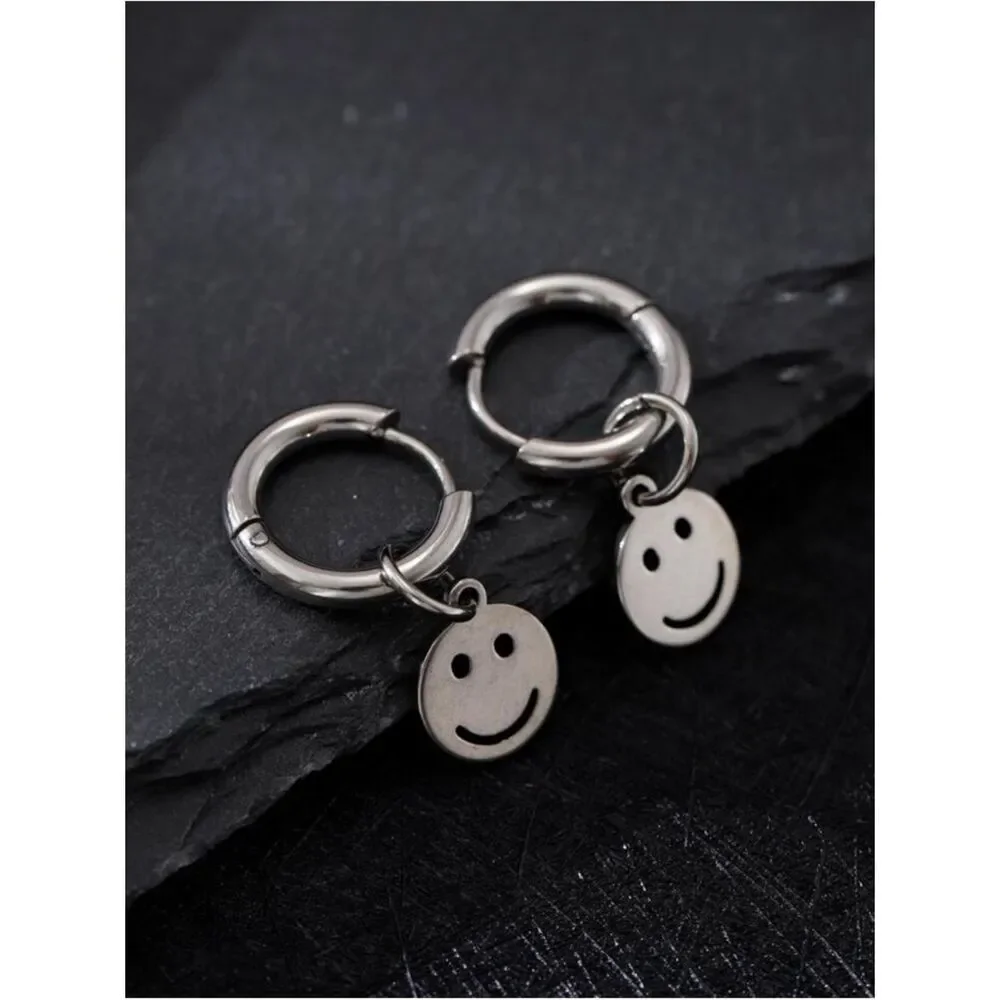 Smiley Face Hoop Earrings S1368